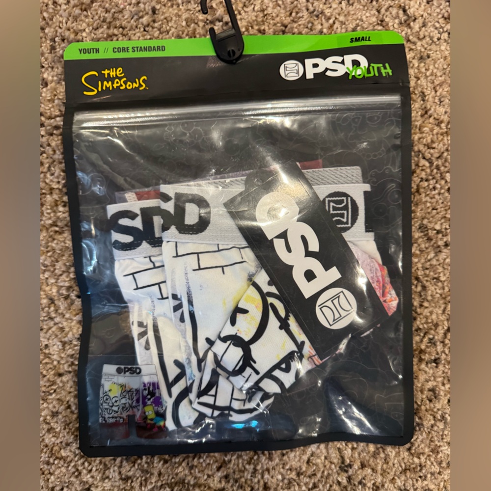 PSD x The Simpsons Bart Boxer Briefs Multi Print NWT Small